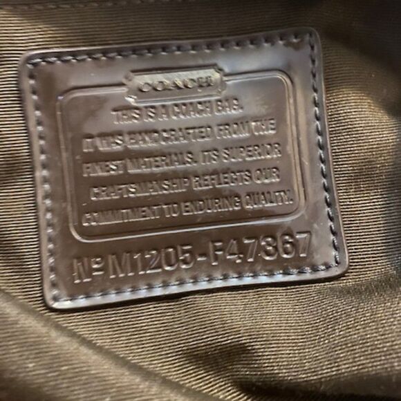 Coach Peyton F47367 Khaki/ Mahagony Coated Canvas trimmed in patent leather tote - Picture 7 of 7